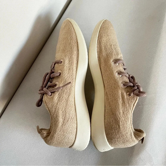 Allbirds Men’s Wool Runner Sneakers Size 9 Oatmeal Light Brown Mizzles - Picture 4 of 12